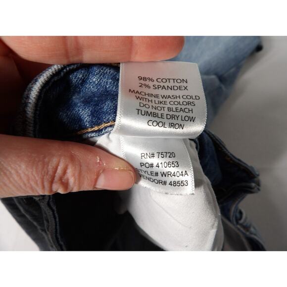 Willow + Root Jeans Midrise Girlfirend Sz 32 Distressed Cropped Blue Denim Stret - Picture 8 of 15